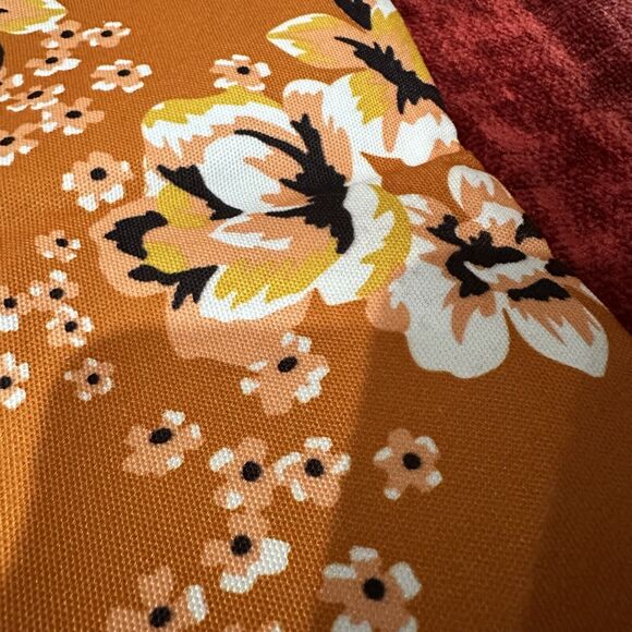 Anthropology Rachel Pally Fold Over Clutch Purse Orange Yellow Floral Reversable - Picture 4 of 10